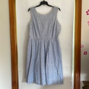 NWT Lands End Blue & White Eyelet Dress